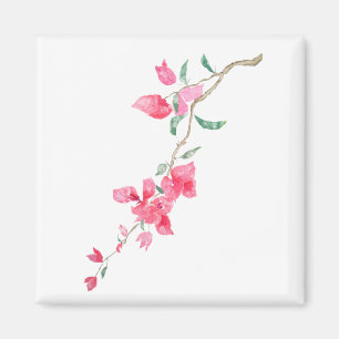 Rosa Bougainvillea Blume Wasserfarbe Magnet