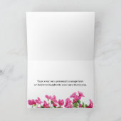 Rosa Bougainvillea Blumige Hochzeitsdusche Danke s (Innenseite)