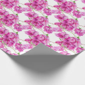 Rosa Bougainvillea botanisches Aquarellmuster Geschenkpapier (Ecke)