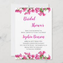 Rosa Bougainvillea Florale Hochzeitsdusche-Einladu