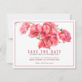 Rosa Bougainvillea Hochzeit Save The Date (Vorderseite)