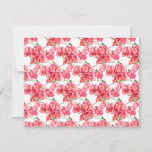 Rosa Bougainvillea Hochzeit Save The Date (Rückseite)