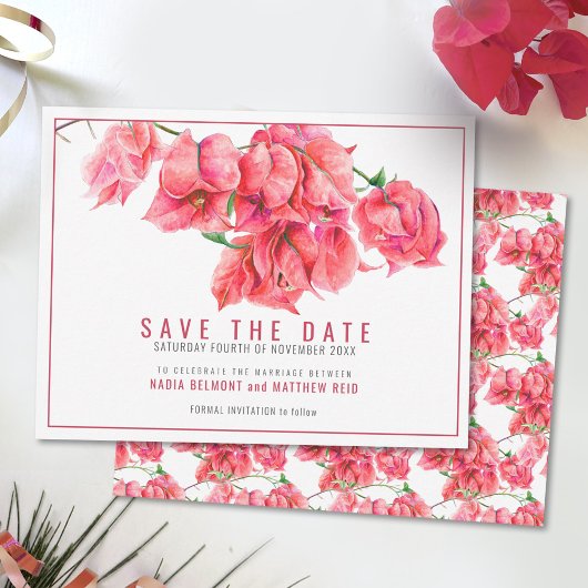 Rosa Bougainvillea Hochzeit Save The Date