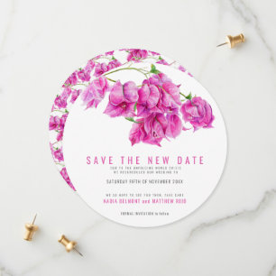 Rosa Bougainvillea rettete das neue Datum Hochzeit Save The Date