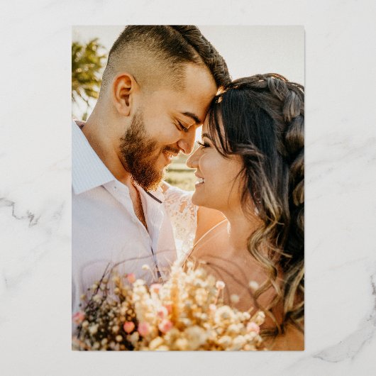 Rosa Bougainvillea Trauung Verlängerung Gold Orang Folieneinladung (Rückseite)