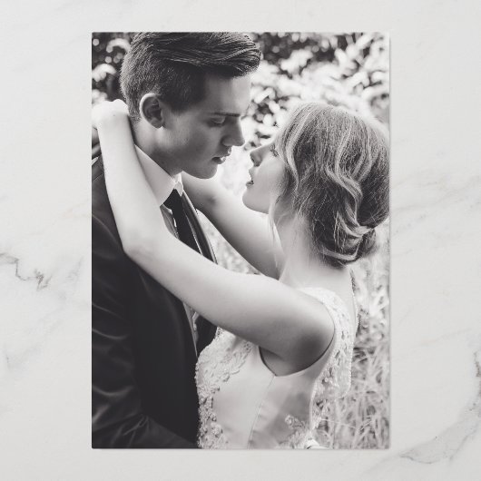 Rosa Bougainvillea Trauung Verlängerung Gold Rosa Folieneinladung (Rückseite)