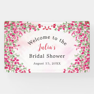 Rosa Bougainvillea Tropischer Wald Brautparty Banner