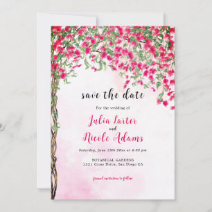 Rosa Bougainvillea Tropischer Wald Hochzeitsbrause Save The Date