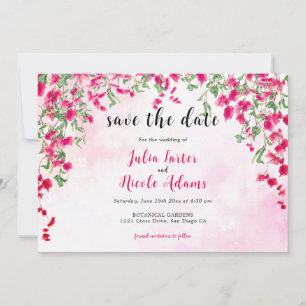 Rosa Bougainvillea Tropischer Wald Hochzeitsdusche Save The Date