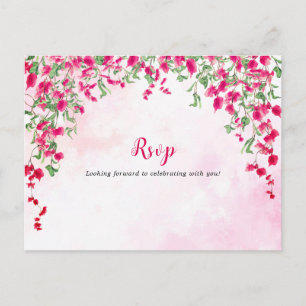 Rosa Bougainvillea Tropischer Wald Hochzeitsshower Postkarte