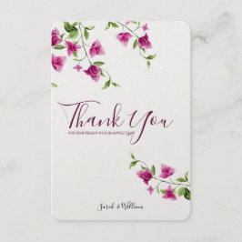 Rosa Bouganvilla-Blume danken Ihnen zu kardieren Dankeskarte