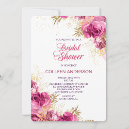 Rosa Bouquet Bridal Dusche Einladung