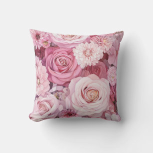 Rosa Bouquet Florale Kunst in Rosa Kissen