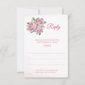 Rosa Bouquet Hochzeitskarten RSVP Karte (Vorderseite)