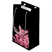 Rosa Bouquet tropisch Kleine Geschenktüte (Rückseite Schrägansicht)