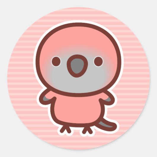 Rosa Bourke Runder Aufkleber (Vorderseite)