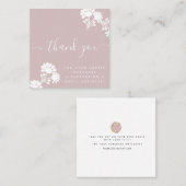 Rosa Boutique Schönheit Danke Logo-Script Quadratische Visitenkarte (Vorne/Hinten)