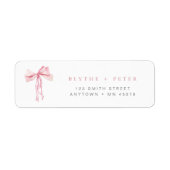 Rosa Bow Address Label Blush Ribbon Coquette Girl (Vorne)