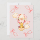 Rosa Bow Babydusche EinladungEinladung Einladung (Rückseite)