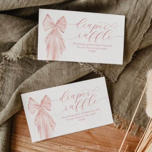 Rosa Bow Babydusche Minimalistische Windelwanne Begleitkarte