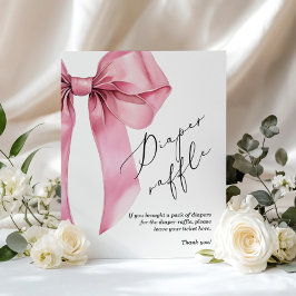 Rosa-Bow-Babydusche Poster