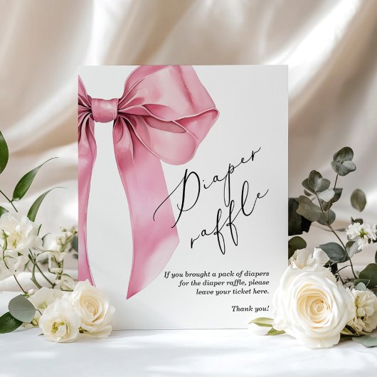 Rosa-Bow-Babydusche Poster