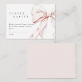Rosa Bow Babydusche Windelwanne Begleitkarte (Vorne/Hinten)