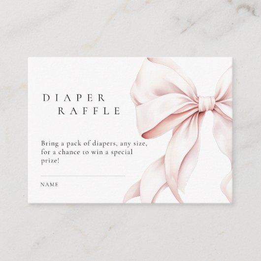 Rosa Bow Babydusche Windelwanne Begleitkarte (Vorderseite)