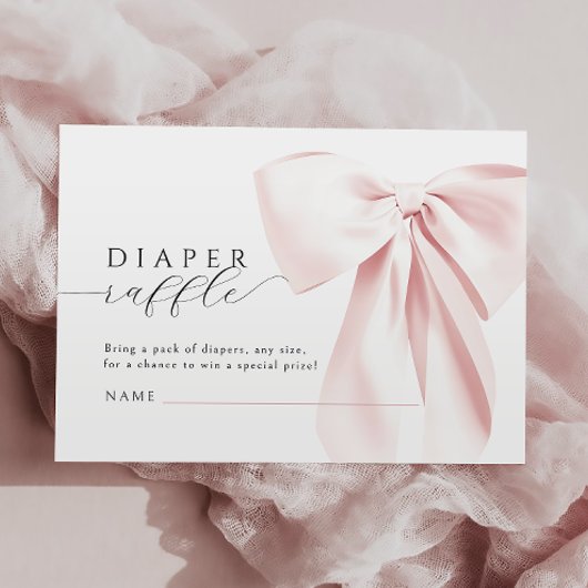 Rosa Bow Babydusche Windelwanne Begleitkarte