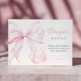 Rosa Bow Babydusche Windelwanne Begleitkarte