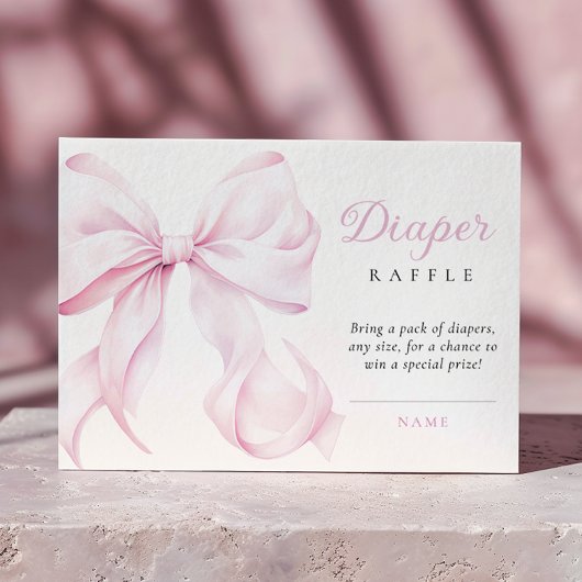 Rosa Bow Babydusche Windelwanne Begleitkarte