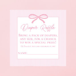 Rosa Bow Babydusche Windelwanne Begleitkarte