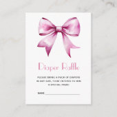 Rosa Bow Band Babydusche Windeln Raffel Begleitkarte (Vorderseite)