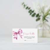 Rosa Bow Band Babydusche Windeln Raffel Begleitkarte (Stehend Vorderseite)