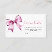 Rosa Bow Band Babydusche Windeln Raffel Begleitkarte (Vorderseite)