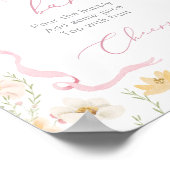Rosa Bow Band Wildblume Momosa Bar Aquarell Poster (Ecke)