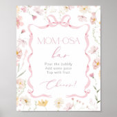 Rosa Bow Band Wildblume Momosa Bar Aquarell Poster (Vorne)