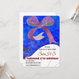 Rosa Bow Birthday Invite, Mädchen 11. Geburtstag I Einladung