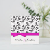 Rosa-Bow-Blume Einladung zur Hochzeit (Stehend Vorderseite)