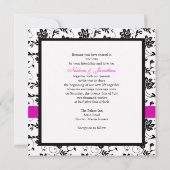 Rosa-Bow-Blume Einladung zur Hochzeit (Rückseite)