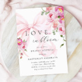 Rosa Bow Blumendusche Einladung
