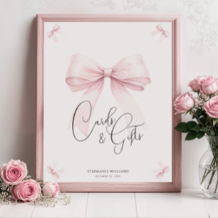 Rosa-Bow-Brautparty-Zeichen Poster