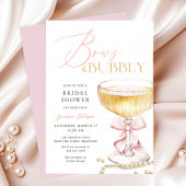 Rosa Bow Brunch & Bubbly Bridal Dusche Einladung