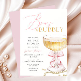 Rosa Bow Brunch & Bubbly Bridal Dusche Einladung