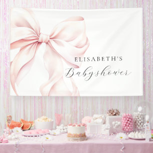 Rosa Bow Coquette Babydusche Hintergrund Banner