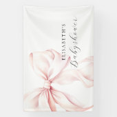 Rosa Bow Coquette Babydusche Hintergrund Banner (Vertikal)