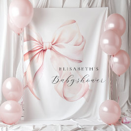 Rosa Bow Coquette Babydusche Hintergrund Wandteppich