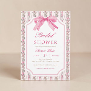 Rosa Bow Coquette Brautparty Einladung