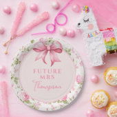 Rosa Bow Coquette Brautparty | Frau Future Pappteller (Party)