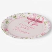 Rosa Bow Coquette Brautparty | Frau Future Pappteller (Schrägansicht)